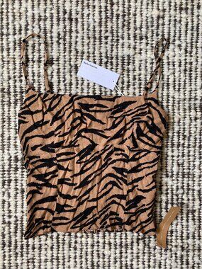 NWT Reformation Grace Top in Animal print/Zebra print - 6